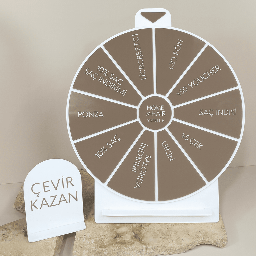 Özel Çarkı Çevir | Etkinlikler, Hediye Dağıtımları, Salonlar ve Pop-Up Ekranlar için 35 cm Akrilik Ödül Çarkı