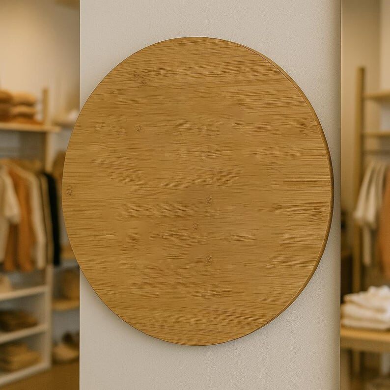 Kişiye Özel Bambu & Akrilik Yuvarlak 3D Logo Tabelası | Salon, Butik ve Mağazalar İçin