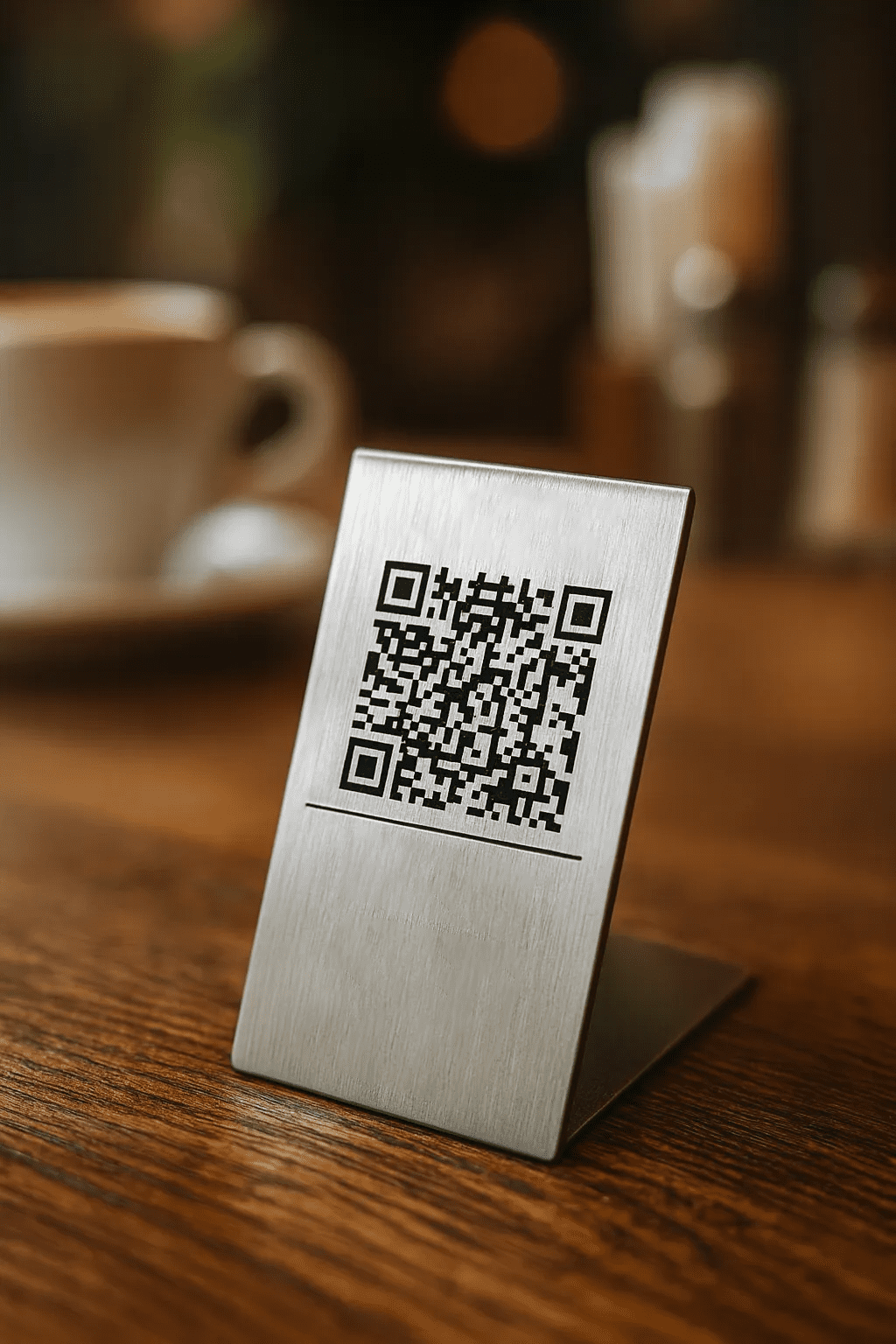 Dikey QR Menü Standı Beyaz Masa Numaralı - Görsel 2